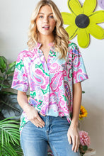 Load image into Gallery viewer, Heimish Paisley Print Short Sleeve Top