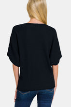 Load image into Gallery viewer, Zenana V-Neck Short Sleeve Dolman Sweater