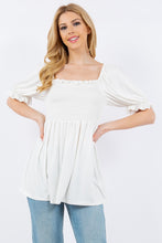 Load image into Gallery viewer, Celeste Ruffled Short Sleeve Smocked Blouse