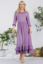 Load image into Gallery viewer, Celeste Layered Ruffle Hem Dress with Pockets