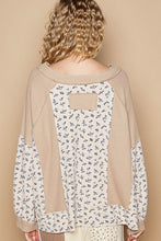 Load image into Gallery viewer, POL Waffle Knit Floral Notched Long Sleeve Top