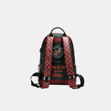 Load image into Gallery viewer, Nicole Lee USA Printed Vegan Leather Backpack Bag with Charging Port and Pouch