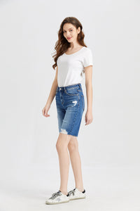 BAYEAS Super High Rise Denim Bermuda Shorts