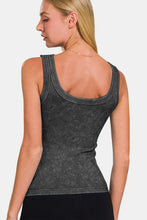 Load image into Gallery viewer, Zenana 2 Way Neckline Washed Ribbed Cropped Tank