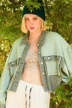 Load image into Gallery viewer, POL Waffle Knit Raw Hem Contrast Button Up Jacket