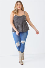 Load image into Gallery viewer, Zenobia Plus Size Frill Smocked Floral Sweetheart Neck Cami