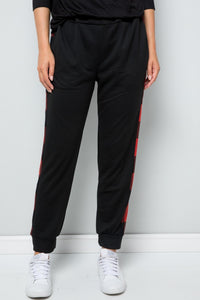 Celeste Design Plaid Side Print Sweatpants