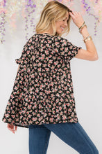 Load image into Gallery viewer, Celeste Floral Ruffled Short Sleeve Blouse