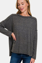 Load image into Gallery viewer, Zenana Exposed Seam Brushed Round Neck Sweater