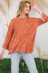 Celeste Floral Ruffle Detail Top