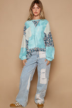 Load image into Gallery viewer, POL Floral Patchwork Round Neck Knit Top