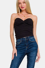 Load image into Gallery viewer, Zenana Ruched Twisted Sweetheart Neck Top