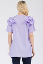 Load image into Gallery viewer, Celeste Ruffle Layered Short Sleeve Texture Top