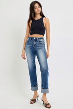 Load image into Gallery viewer, RISEN Full Size High Rise Crop Straight Roll Up Jeans