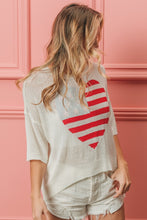 Load image into Gallery viewer, BiBi Striped Heart Contrast Knit Top