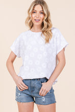 Load image into Gallery viewer, BOMBOM Floral Textured Short Sleeve T-Shirt