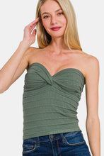 Load image into Gallery viewer, Zenana Ruched Twisted Sweetheart Neck Top