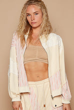 Load image into Gallery viewer, POL Applique Patchwork Zip Up Jacket