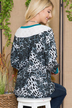 Load image into Gallery viewer, Celeste Animal Print Eyelet V-Neck Top