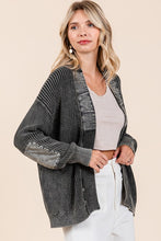 Load image into Gallery viewer, Mittoshop Contrast Patch Open Front Mineral Wash Cardigan