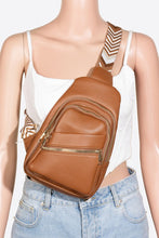 Load image into Gallery viewer, Fame PU Leather Chevron Strap Crossbody Bag