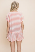 Load image into Gallery viewer, Cotton Bleu by Nu Label Striped Ruffled Short Sleeve Top