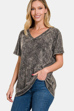 Load image into Gallery viewer, Zenana Full Size Washed Short Sleeve V-Neck T-Shirt