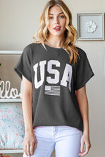 Load image into Gallery viewer, Heimish USA Graphic Short Sleeve Ribbed Top