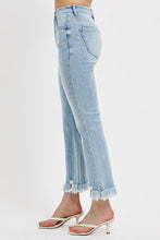 Load image into Gallery viewer, RISEN Full Size Raw Hem Distressed Cropped Flare Jeans Plus Size