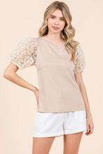 Load image into Gallery viewer, Mittoshop Round Neck Puff Short Sleeve Top