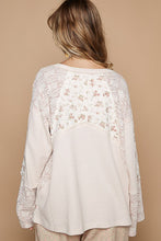 Load image into Gallery viewer, POL Lace Floral Round Neck Knit Top