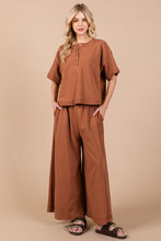 Load image into Gallery viewer, Ces Femme Half Button Half Sleeve Top and Pants Set