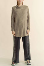 Load image into Gallery viewer, Davi &amp; Dani Slit Mock Neck Long Sleeve Top