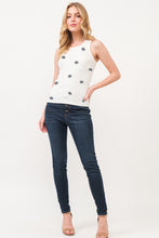 Load image into Gallery viewer, And The Why BOO Spider Web Embroidered Ribbed Tank