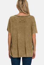 Load image into Gallery viewer, Zenana Washed Ribbed Short Sleeve Top