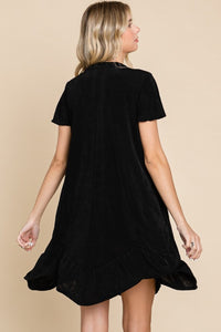 Culture Code Notched Short Sleeve Dress