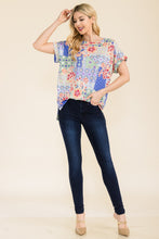 Load image into Gallery viewer, Celeste Round Neck Short Sleeve Floral T-Shirt