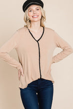 Load image into Gallery viewer, Super Lady Lace Contrast Long Sleeve Blouse