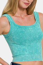 Load image into Gallery viewer, Zenana Washed Ribbed Scoop Neck Wide Strap Tank