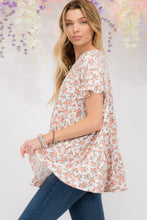 Load image into Gallery viewer, Celeste Floral Ruffled Short Sleeve Blouse