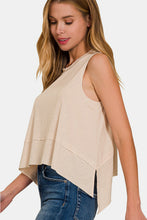 Load image into Gallery viewer, Zenana Exposed Seam Slit Round Neck Tank