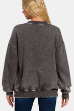Load image into Gallery viewer, Zenana Acid Wash Fleece Long Sleeve Sweatshirt