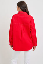 Load image into Gallery viewer, RISEN Button Down Long Sleeve Denim Shacket with Chest Pockets