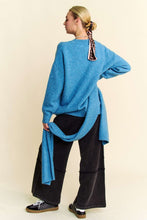 Load image into Gallery viewer, Davi &amp; Dani V-Neck Dropped Shoulder Sweater with Scarf