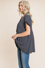 Load image into Gallery viewer, Cotton Bleu by Nu Label Striped Button Front Baby Doll Top