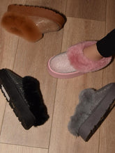Load image into Gallery viewer, WILD DIVA Embellished Faux Fur Platform Booties