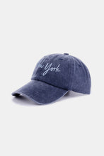 Load image into Gallery viewer, Zenana Washed Embroidered City Baseball Cap