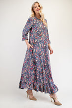 Load image into Gallery viewer, Celeste Ruffle Hem Paisley Round Neck Dress