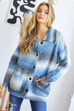 Load image into Gallery viewer, Davi &amp; Dani Contrast Collared Neck Button Up Cardigan with Pockets