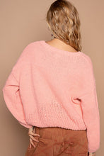 Load image into Gallery viewer, POL Crochet Flower Round Neck Dropped Shoulder Sweater